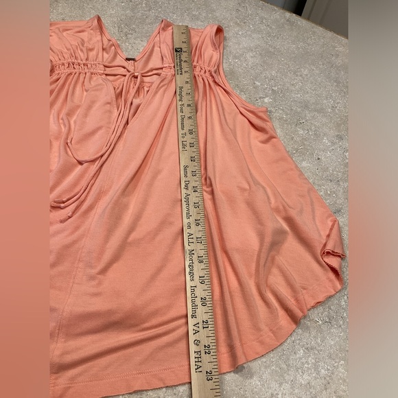 Free people orange boho tie front flowy tank top - Picture 5 of 8